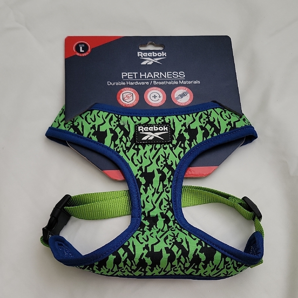 🐕NWT Reebok Green and Blue Pet Harness.